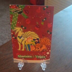 Pokemon Ninetales & Vulpix Red Collectible Card
